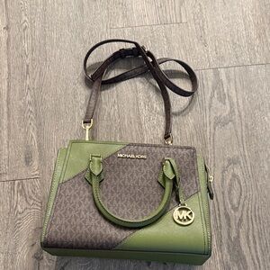 Michael Kors Olive and Chocolate Satchel